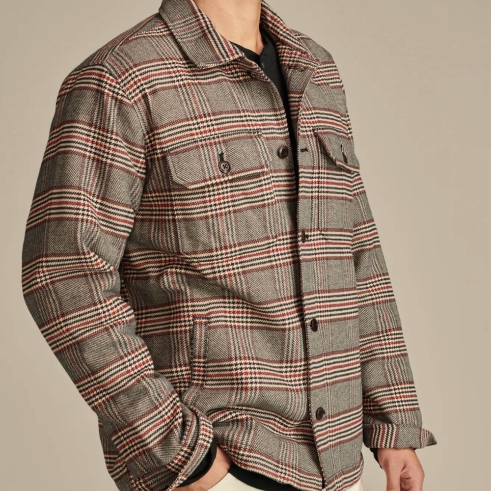 Lucky Brand Men's Plaid Jacket - BrownGray and Red